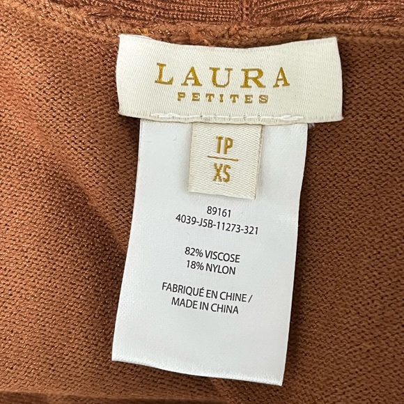 Laura Petite Gold Chain Detail Open-Front Long Cardigan - Picture 10 of 10